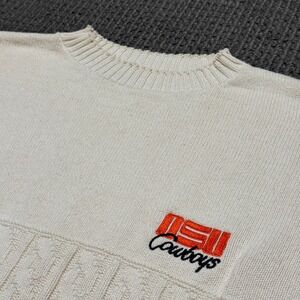 Vintage Oklahoma State OSU Cowboys Sweater Mens M Cream Pullover USA 90s College